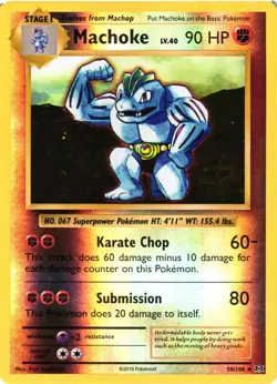 Pokemon TCG Machoke Evolutions 58/108 Reverse Holo Uncommon LP - Image 1