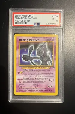 2002 Pokemon Neo Destiny Shining Mewtwo Holo #109/105 Eng PSA 9 No Bgs Charizard - Image 1