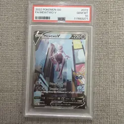 Pokemon SWSH Pokemon GO Mewtwo V #072/078 PSA 10 2022 - Image 1