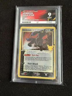 Pokemon TCG Umbreon Celebrations Gold Star Promo Classic Collection 17/17 Ace 9 - Image 1