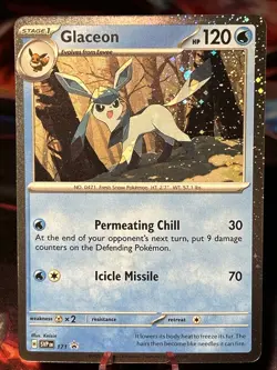 2025 Pokemon SVP EN-SV Black Star promo 171 GLACEON PRISMATIC EVOLUTIONS NM/M - Image 1