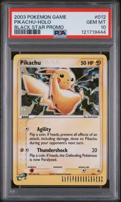 2003 POKEMON BLACK STAR PROMO #012 PIKACHU-HOLO PSA 10 - Image 1