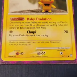 Pokemon Pichu 93/123 Mysterious Treasures Regular Moderately Played *FREE SHIP* - Image 3