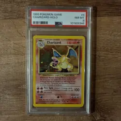 1999 POKEMON GAME CHARIZARD-HOLO PSA 8 NM-MT 4/102 Base Set - Image 1