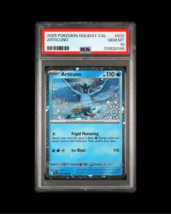 🌀 Pokemon JTG 032/159 - Stamped 2025 Holiday Calendar Articuno PSA 10 Swirl 🌀 - Image 1
