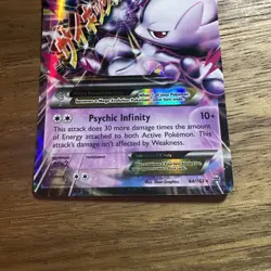 Pokemon M Mega Mewtwo EX Ultra Rare Holo TCG Card 64/162 XY Breakthrough - Image 3