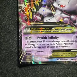 Pokemon M Mega Mewtwo EX Ultra Rare Holo TCG Card 64/162 XY Breakthrough - NM - Image 4