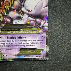 Pokemon M Mega Mewtwo EX Ultra Rare Holo TCG Card 64/162 XY Breakthrough - NM - Image 5