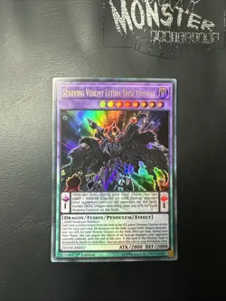 YUGIOH STARVING VENEMY LETHAL DOSE DRAGON ULTRA RARE DUOV-EN037 1ST EDITION - Image 1