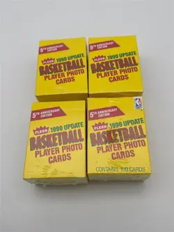 Lot of (4) 1990 Fleer Update Basketball Factory Boxed Sets (100 Cards/Set) - Image 2