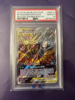 2019 Pokemon Moltres Zapdos Articuno GX SM210 Hidden Fate Promo PSA 10 Gem Mint - Image 1