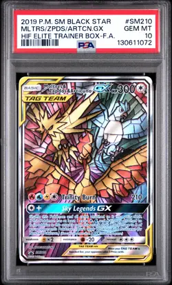 Pokemon Moltres & Zapdos & Articuno GX SM210 Tag Team Promo GEM MINT PSA 10 - Image 1