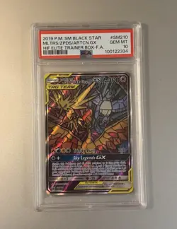 Pokemon Moltres & Zapdos & Articuno GX SM210 Tag Team Promo GEM MINT PSA 10 - Image 1