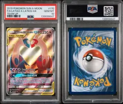 2019 POKEMON SUN & MOON TEAM UP #170 FULL ART/LATIAS & LATIOS GX PSA 10 New Cert - Image 3