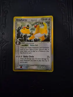 Ampharos 1/101 Holo Pokemon Card EX Dragon Frontiers, Rare-Delta Species - Image 1
