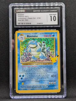 CGC 10 GEM MINT -Blastoise 2/102 Celebrations: Classic Collection Holo - Image 1