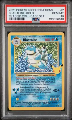 PSA 10 Blastoise Holo Celebrations Classic Collection 2/102 GEM MINT - Image 1