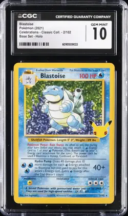 2021 POKEMON CELEBRATIONS CLASSIC COLLECTION #2 BLASTOISE CGC 10 GEM MINT - Image 1