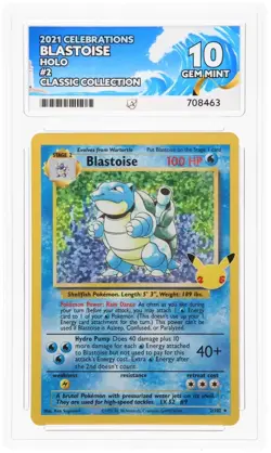 Pokemon TCG Blastoise 2/102 Ace 10 Celebrations Gem Mint Holo Rare Classic ACE - Image 1