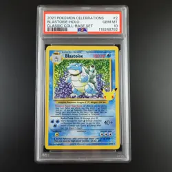 PSA 10 Blastoise 2/102 Pokemon Celebrations Classic Collection Holo Graded Card - Image 1