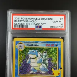 PSA 10 Blastoise 2/102 Pokemon Celebrations Classic Collection Holo Graded Card - Image 2