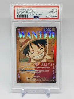 One Piece Monkey D. Luffy Pillars of Strength OP03 Wanted Poster ST01-012 PSA 10 - Image 1