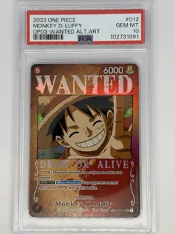 One Piece Monkey D. Luffy Pillars of Strength OP03 Wanted Poster ST01-012 PSA 10 - Image 3