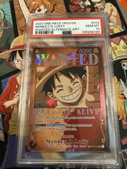 One Piece Monkey D. Luffy Pillars of Strength OP03 Wanted Poster ST01-012 PSA 10 - Image 1