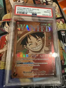 One Piece Monkey D. Luffy Pillars of Strength OP03 Wanted Poster ST01-012 PSA 10 - Image 2