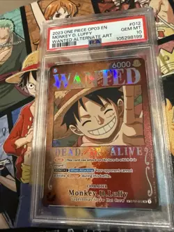One Piece Monkey D. Luffy Pillars of Strength OP03 Wanted Poster ST01-012 PSA 10 - Image 3