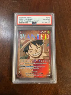 One Piece Monkey D. Luffy Pillars of Strength OP03 Wanted Poster ST01-012 PSA 10 - Image 1