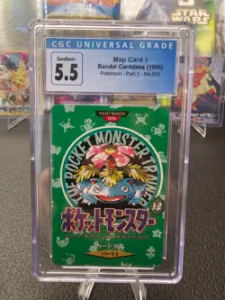 1996 MAP CARD 1 BANDAI CARDDASS POKEMON PART 1 CGC 5.5 - Image 1