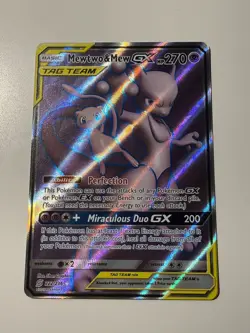 Pokemon TCG Mewtwo and Mew GX Card 222/236 Rare Unified Minds - Image 1