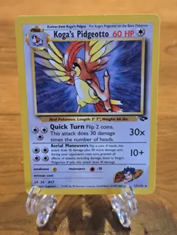KOGA'S PIDGEOTTO 027/132 Gym Challenge Pokemon Card Rare WOTC NM - Image 3
