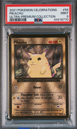 Pikachu - (Celebrations Metal Card) 058/102 Pokemon Cards & Products Holo PSA9 - Image 1