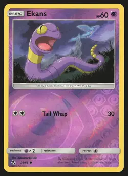 Hidden Fates Ekans (26) #26/68 Reverse Holo Pokemon Card - Image 1