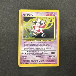 *No Symbol Errror* Pokemon TCG English MP Mr. Mime 6/64 Jungle Holo Rare Card - Image 1