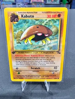 Kabuto 50/62 Fossil First Edition Pokemon Card Vintage - Image 1