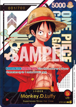 One Piece TCG ST-01 Monkey D. Luffy Limited Serial Number Promotion Card ENGLISH - Image 2