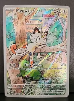 Pokemon Meowth 106/094 Me02: Phantasmal Flames Illustration Rare Holo TCG Card - Image 1
