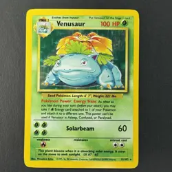 Venusaur #15/102 LP Base Set Unlimited Holo WotC Vintage Pokemon TCG Card - Image 1
