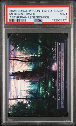 2024 SORCERY: CONTESTED REALM ARTHURIAN LEGENDS FOIL MERLIN'S TOWER PSA 9 - Image 1