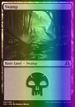 MTG Magic the Gathering Swamp (291/355) Shadows over Innistrad NM FOIL - Image 1