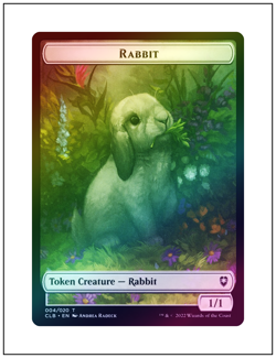 1x Rabbit Token 1/1, Commander Legends Baldur's Gate, Foil 004/020 Magic MTG NM - Image 1
