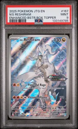 2025 POKEMON JTG EN-JOURNEY TOGETHER ENHANCED BOOSTER BOX N'S RESHIRAM PSA 9 - Image 1