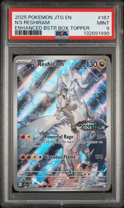 2025 POKEMON JTG EN-JOURNEY TOGETHER ENHANCED BOOSTER BOX N'S RESHIRAM PSA 9 - Image 1