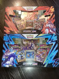 New Pokemon Rapid Strike & Single Strike Urshifu VMAX Premium Box Red and Blue - Image 1