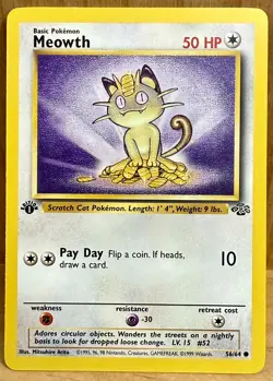 Meowth Jungle Set 1st Edition 1999 Vintage Pokemon TCG - Image 1