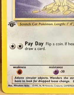 Meowth Jungle Set 1st Edition 1999 Vintage Pokemon TCG - Image 3