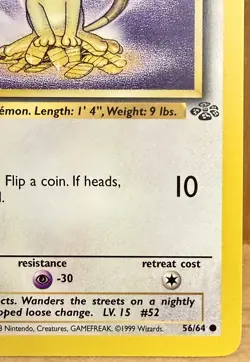 Meowth Jungle Set 1st Edition 1999 Vintage Pokemon TCG - Image 5